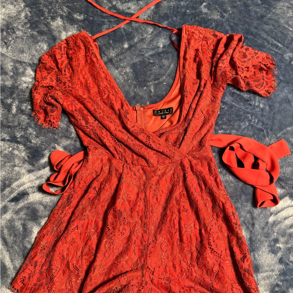 Trixxi Women's Scarlet Lace Romper